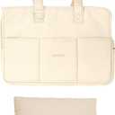 Pet Carrier for Small Dogs Cats Rabbits with Pillow, Soft-Sided Collapsible Travel Bag, Extra Comfort for Pets, Large Pockets (Beige, 17" L x 7.5" W x 12" H)