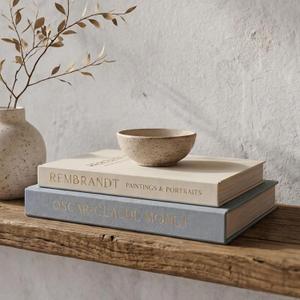 Beautiful Decorative Books - Set of 2 Linen Boxes Enhance Your Coffee Table, Bookshelf or Mantel Decor - Stylish Fake/Faux Books for Modern Home Decoration, Photo Storage and as a Keepsake Box (Blue-beige)