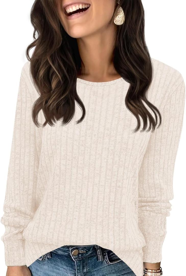 Tankaneo Womens Long Sleeve Sweater (Beige)