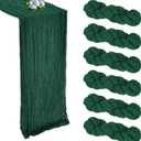 6 Pack Emerald Green Cheesecloth Table Runner 10FT Boho Cheese Cloths Gauze Fabric Table Runner 120 Inch Rustic Sheer for Wedding Birthday Party Baby Shower HolidayHome Decorations