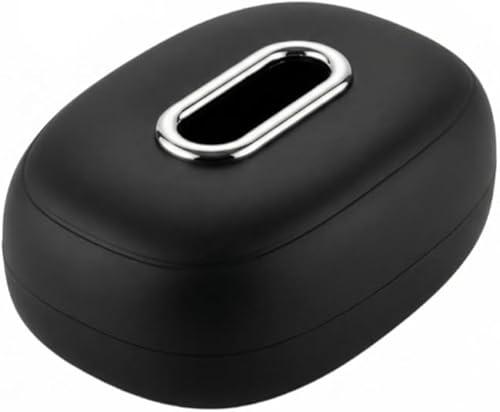 All-Silicone Car Tissue Box Holder, Multi-Position Stretch Fit for Sun Visor, Headrest & Center Console, Universal No-Slip No-Rattle Organizer for Car (Black)
