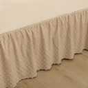 Tufted Dot Bed Skirt Full Size,Ruffled Bed Skirt with Split Corners, Full Bed Skirt 14 Inch Drop, Boho Full Size Bed Skirt Camel for Ruffled Bed Skirt with Split Corners, Bed Skirts Full Size