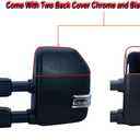 Replacement Driver Left Side Door Towing Mirror Power and Heated with Signal Light and BLIS Textured and Chrome Back Cover For Ford F-150 F-250 F-350 F-450 F-550 Super Duty from 2015 to 2020