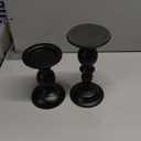 Pillar Candle Holders Stands Set of 2, Candle Holders for Pillar Candles Decorative Candlestick Holder for Fireplace, Home Decor, Dinning, Party, Wedding, Matte Black, 6.2" & 8.7"