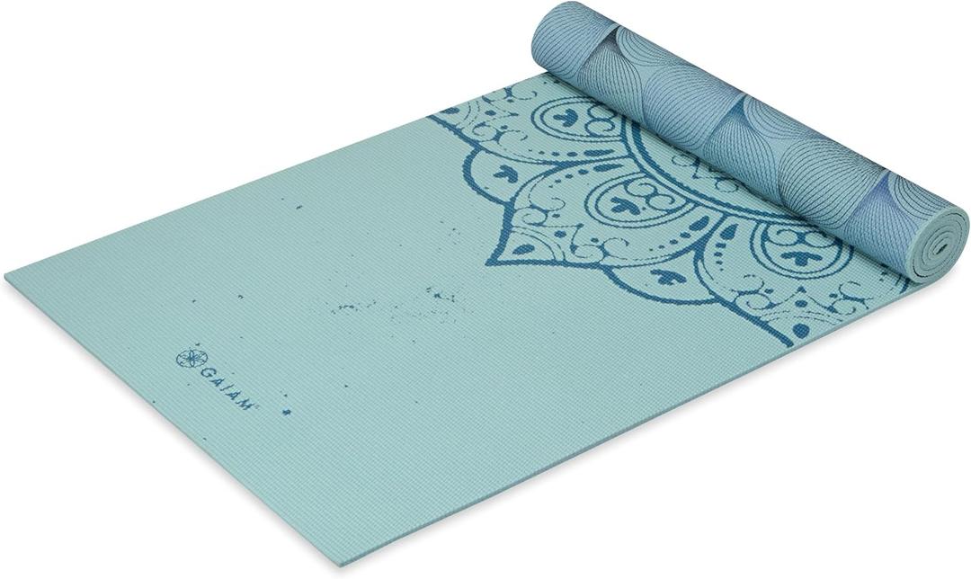 Gaiam Yoga Mat - Premium Print Reversible Extra Thick Non Slip Exercise & Fitness Mat for All Types of Yoga, Pilates & Floor Workouts