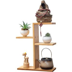 Mini Desktop Plant Stand Indoor Multi-Layer Window Sill Flower Stand Bamboo Succulent Window Sill Stand Bracket For Home , Office, Living Room, Bedroom Plant Display(Four-layer)
