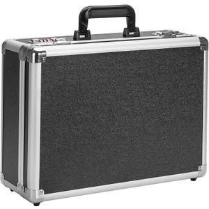 Locking Briefcase - Lockable Attache Case for Laptop & Documents, Dual Combination Locks, 18.9 x14.6 x6.3 Business Aluminum Frame Hard Case for Professionals, Businessmen, Lawyers - Black (18 inch)