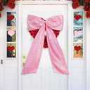 Large Pink Bow Valentines Day Decorations 24 X 36 Inch Big Valentine Bow Decor for Girls Room Valentines Day Birthday Party Baby Shower Bridal Shower Photo Backdrop Front Door Wall Decor