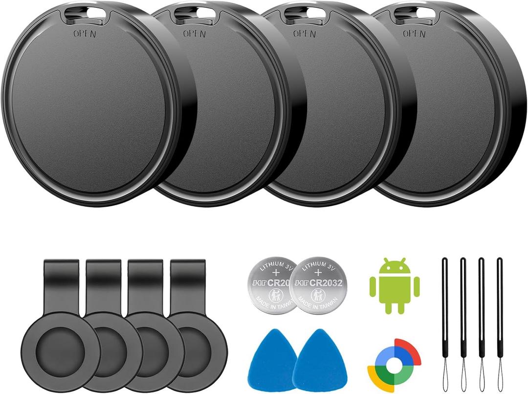 Air Tags for Android,Air Tags-4 Pack Android,Android Tracker Tags with 4 Case,2 Year Battery Life,Google Find Trackers for Google'S Find Hub App,IP65 Waterproof Luggage Tracker Android for Keys