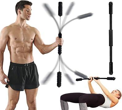 HOTWAVE Elastic Fitness Bar, Shoulder, Core Strength Training Equipment Patented Bar for Full Body Cardio, Muscle Tone & Fat Burn. Polymer Build, Safe & Durable. Rehab, Maximum Weight Recommendation 300 pounds