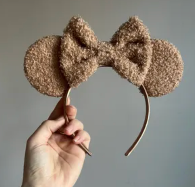 Trnerm Khaki Headband for Women Soft Plush Ears