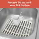 Spectrum Small Sink Mat Protector for Kitchen Sink with Raised Feet for Quick Drying and Water Flow, Soft Rubber Non Slip Surface Protects Dishes Glassware for Stainless Steel Sinks, Buttercream