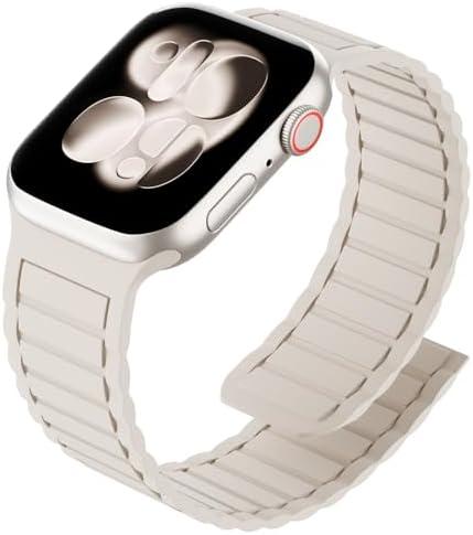Arctime Silicone Magnetic Band Compatible with Apple Watch for 38mm 40mm 41mm 42mm 44mm 45mm 46mm 49mm, Sport Strap Soft Replacement Wristband for iWatch Ultra 3 2 1 Series 11 10 9 SE 8 7 6 5 4