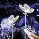 Wedding Butterfly Dimmable Floor Lamp: LED Butterflies Light with Remote Control - White & Warm Lights Butterfly Prop for Birthday Party Decoration - Baby Shower Bridal Shower Home Decor (11.8 in, 2)