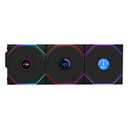 Lian Li UNI Fan TL LCD Wireless 120-Triple Pack-2.4 GHz Wireless Signal ARGB Fan-Infinity Mirror-Daisy-Chain Design-Customizable Lighting Effects-Controller Included & Required - Black (12TLLCD1W3B)