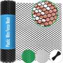 Plastic Wire Mesh Fence Black 15.7IN x 20FT Roll - Ideal for Plants, Poultry, Dog Barrier & Gardening - 0.3" Hole Durable Plastic Chicken Wire Mesh - Versatile Fencing & Garden Netting Solution