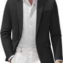 Vssjavun Blazer for Men Casual Suit Jackets Lightweight Sport Coat One Button Slim Fit Suits (Brown, M)