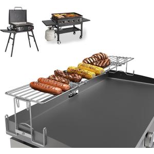 DcYourHome Griddle Warming Rack for Blackstone 36 28 22 17 Inch Griddles Accessories, Universal Adjustable Rack for Weber 28" & Most Flattop Griddle, Cooling Rack for Blackstone 1984 1832 2142 1554 (12"L - 45"L)