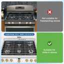 30" Slide-in Range Rear Filler Kit W10113901A with 2pcs Silicone Stove Gap Covers, Cooktop Trim Kit Between Stove and Backsplash for Whirlpool & Most Brand, 316 Stainless Steel (Black)