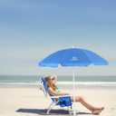 Nice C Blue Backpack Beach Chair with Cooler and Umbrella, 5 Position Reclining Beach Chair for Adults, with Cup Holder, Canopy Shade, Cooler Bag, for Outdoor, Camping, Travel, Picnic (Pack of 1)