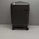 LUGGEX Luggage with Spinner Wheels, Polycarbonate Expandable Hard Shell Suitcase, Carry On 20 Inch, Black (Charcoal Metallic)