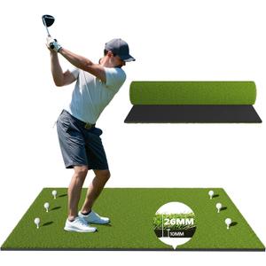 RIKADE Golf Mat - 5x4ft & 6x4ft 26mm-31mm Golf Hitting Mat for Simulators, Backyard, Garage, Indoor & Outdoor Use, Features Dual-Turf Mats with Ball Tray for Chipping and Swing Training