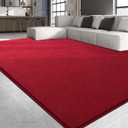 Large Area Rugs for Living Room Bedroom, 7x10 Feet Burgundy Red Rug, Minimalist Modern Shag Rug, Soft Thick Memory Foam Indoor Carpet, Non-Slip Washable Rug for Boys Girls Dorm Nursery Room Home Decor