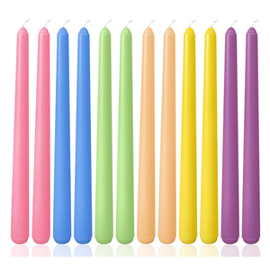 10 Inch Multi-Color Taper Candles for Religious and Spiritual Settings, 12 Pack Unscented Candlesticks in 6 Colors for Holiday, Seasonal Celebration and Home Decoration
