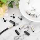 uxcell Shoelace Tips, Alloy Shoelace Head, Hexagon Cylindrical Tip Cord End Metal Replacement for Shoestring (Black)