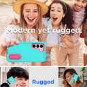 AICase for Samsung Galaxy S23 Plus Case Built-in Kickstand with Glass Screen Protector,Heavy Duty Drop Protection Full Body Rugged Shockproof Military Protective Tough Durable S23+Plus 6.6"_3 (Water Blue/hot pink+Glass Protector/Camera Lens)