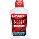 Colgate Optic White Advanced Teeth Whitening Mouthwash, 2 Pack, 2% Hydrogen Peroxide, Alcohol-Free and Enamel Safe, ICY Fresh Mint, 32 Oz