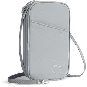 Travelkin 2-in-1 Passport Holder & Travel Organizer for Family with RFID Blocking, Multiple Passport Wallet for Men Women, Travel document holder for Credit Cards, Cash, and Electronic Essentials (3-Interstellar Grey)