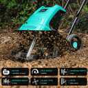 IncwBo 13.5 Amp 12 Inch Electric Tiller/Cultivator with 4 Steel Tines, 8'' Tilling Depth Small Garden Tiller for Gardening, Corded Rototiller with Adjustable Wheels