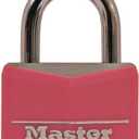 Master Lock Pink Covered Aluminum Keyed Padlock with Steel Shackle, Lock for Gym or School Locker with 1-9/16 Inch Lock Body, 146D