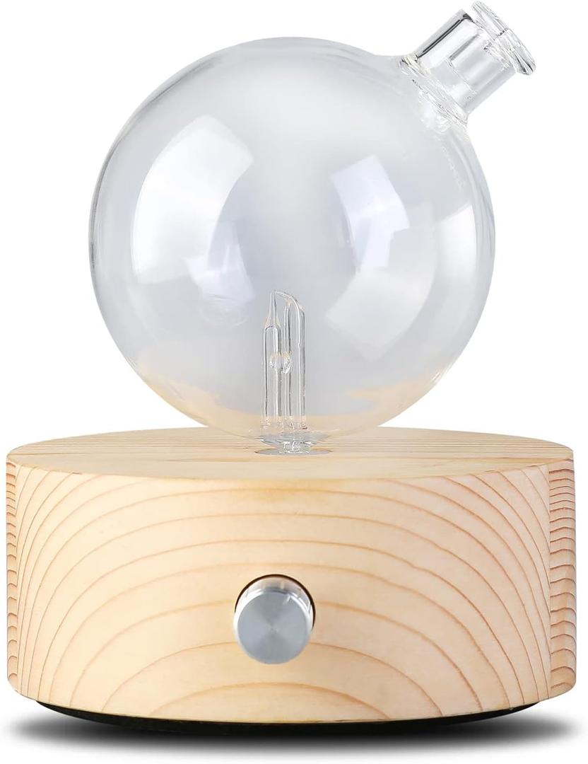 Vintage Aromatherapy Essential Oil Diffuser Lychee New Professional 7 Color Pure Essential Oils Fragrances Aromatherapy Wood & Glass Diffuser for Home Office Hotel SPA (Button Mode86)