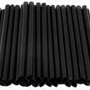 100 PCS Boba StrawsIndividually Wrapped Straws for Smoothiestraws disposable Milkshake, Bubble Tea & Thick DrinksBlack