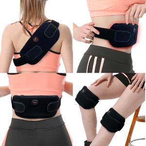 Portable Electric Heating Pad Cordless Period Heating Pad for Menstrual Cramps Pain Relief Back Cordless Period Small Rechargeable Wearable Battery Powered Lower Black Battery (One size fits all)