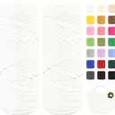 Premium T-Shirt Yarn 400g (2 Balls,200g/75m Each), T Shirt Yarn High Elastic Polyester Fabric for Crocheting Bags/Baskets/Rugs, Home Decor, DIY Crafts(White)