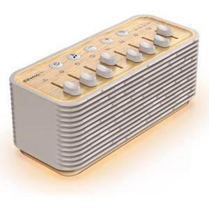 EZVALO White Noise Sleep Sound Machine, 255+ Mixer Options with Portable Speaker, Night Light, Sleep Timer, Breath Therapy, White Noise Machine for Adults Sleeping Meditation with Light