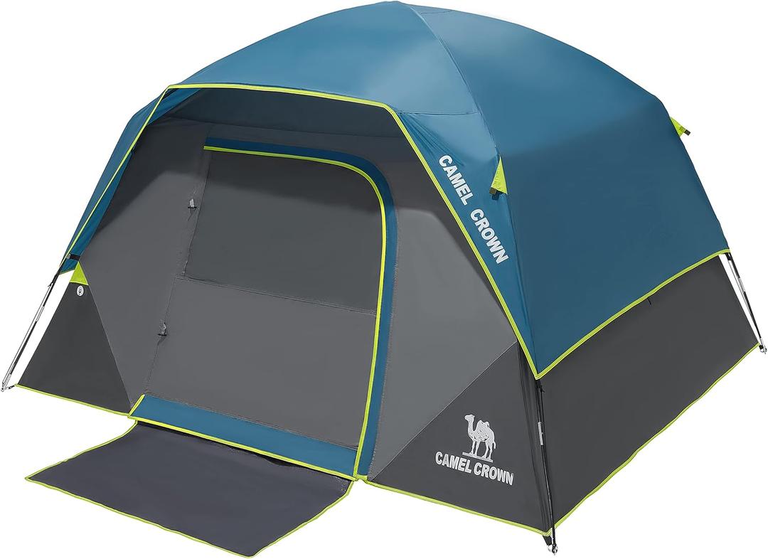 CAMEL CROWN Tents for Camping 4/8 Person Waterproof Quick Setup Folding Outdoor Backpacking Tents 4 People Family Hiking (Dark Blue)