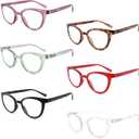 IVNUOYI 6 Pack Reading Glasses Blue Light Blocking Stylish Ladies Readers with Spring Hinges,Anti Glare UV Eyestrain,Computer Eyeglasses for Women 1.0