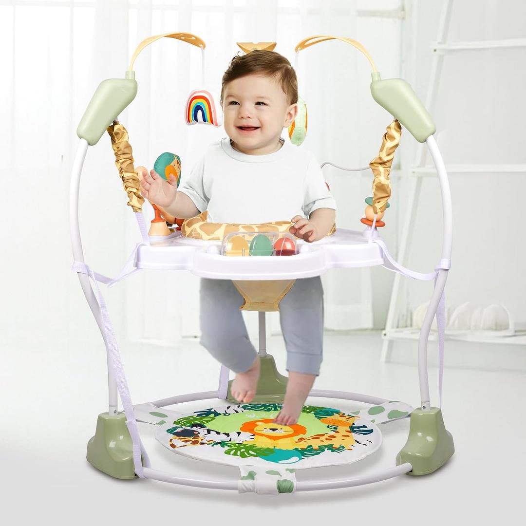 Baby Activity Center, 3-in-1 Baby Jumper, Infant Activity Center with 360 Rotating Seat, Music, Lights, 3 Adjustable Heights, Infant Activity Jumper for 6+ Months JP2403