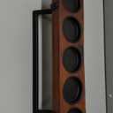 BIRDROCK HOME 5-Candle Centerpiece | Fits Small 2" D Votive Candles | Wooden Candle Holders with Black Iron Stand | Long Candelabra Decor for Tables, Weddings, Vintage Events | Mango Wood Brown/Black