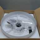 VOLISUN Low Profile Ceiling Fans with Lights and Remote, 19.7in Fandelier Ceiling Fan Flush Mount, 3000K-6500K Smart Bladeless LED Fan Light, White Modern Ceiling Fans with Lights for Bedroom