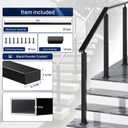 4FTx 2-3/8" x1-3/16 Aluminum Black Handrail with Screws & Nylon End Caps