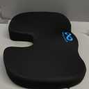 Everlasting Comfort Doctor Recommended Memory Foam Seat Cushion for Office Chairs & Car - Ergonomic Office Desk Accessories - Cushions for Tailbone Pain Relief, Sciatica (Black, Large) (01. Black Mesh)