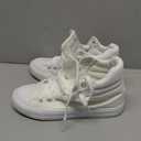 POVOGER High Top Sneakers for Women White Womens High Tops Canvas Shoes Black Fashion Sneakers Casual Lace up Tennis Shoes, Size 7