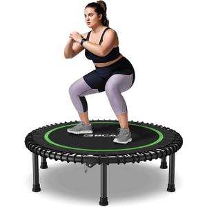BCAN Foldable Mini Trampoline, 40" Fitness Trampoline with Durable Bungees, Stable & Quiet Exercise Rebounder for Adults,Great Mini Trampoline for Indoor/Garden Workout - 2