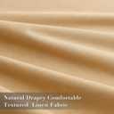 Joywell Camel Linen 100% Blackout Curtains 84 Inch Long, Rod Pocket/Back Tab/Hook Belt/Clip Rings,Thermal Insulated Drapes for Bedroom Living Room with Hooks(2 Panels,52 x 84)