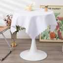 Square White Tablecloth 43 x 43 Inch Polyester Fabric Washable Table Cloth Decorative Wrinkle Resistant Solid Color Table Cover for Kitchen Dinning Party Wedding Camping